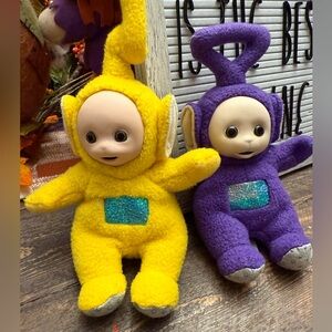Vintage Lala Tinky Winky Hasbro Teletubbies Lot Of 2 Figures 1996 Ragdoll